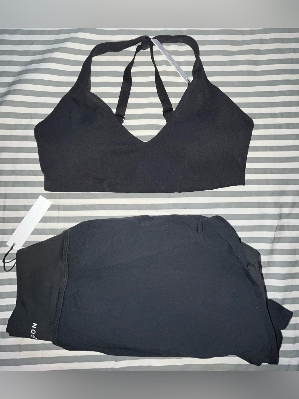 Paragon Fitwear Recstretch Apex Sports Bra & Airlift Track Short In Black Size M